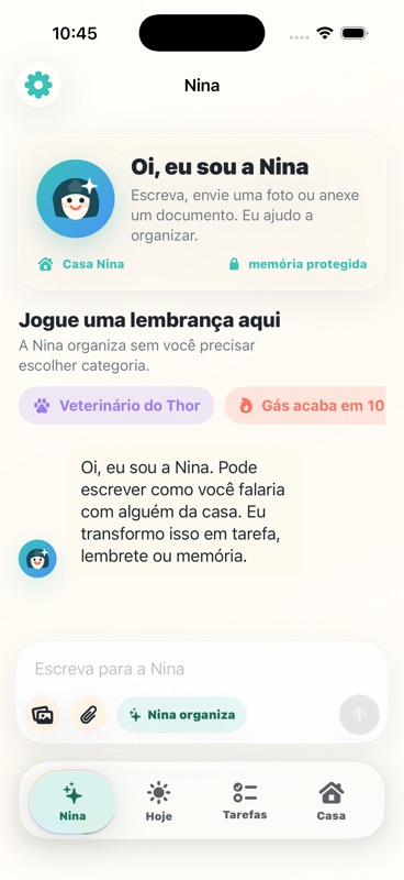 Tela de conversa do aplicativo Nina